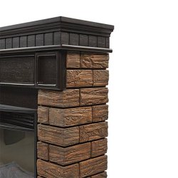 Каминокомплект Firelight Bricks Wood 30 с очагом Electrolux EFP/P-3320RLS камень темный/шпон венге